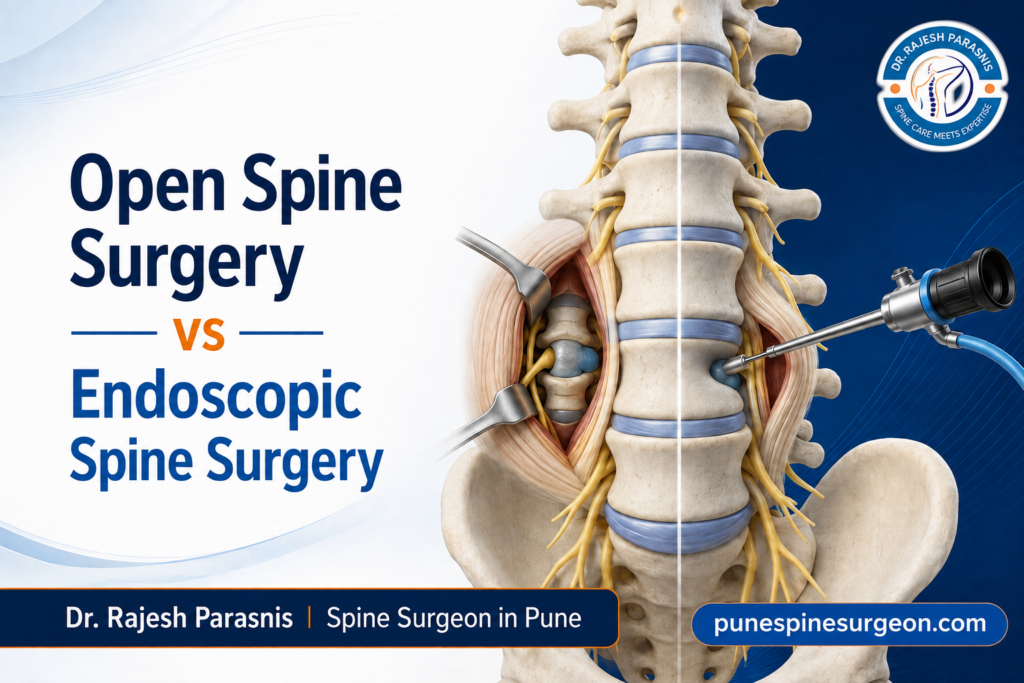 Open spine surgery vs endoscopic spine surgery explained by Dr. Rajesh Parasnis, Spine Surgeon in Pune